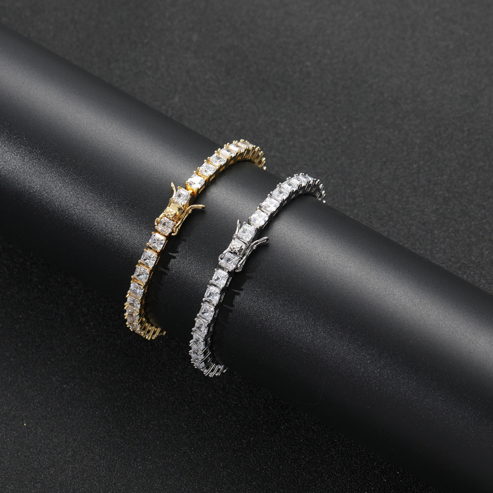 Clear Cut 4mm Brass Prong Tennis Bracelet